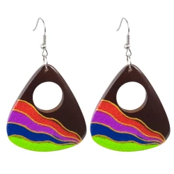 Pendientes hippies madera PE652BA