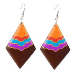 Pendientes hippies madera PE654BA