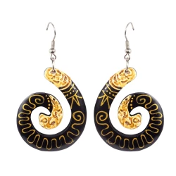 Pendientes espiral madera PE660BA