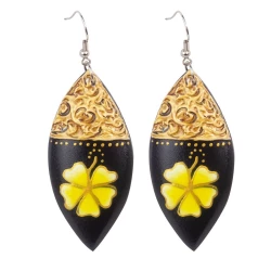 Pendientes madera flor PE659BA