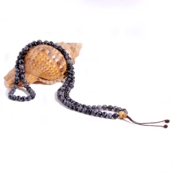 Mala Budista Obsidiana Copo de Nieve AM25