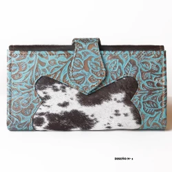 MONEDERO DE PIEL REPUJADA ARTESANAL MO152IN