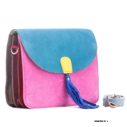 Bolso de ante multicolor para mujer | Estilo boho y artesanal BG439