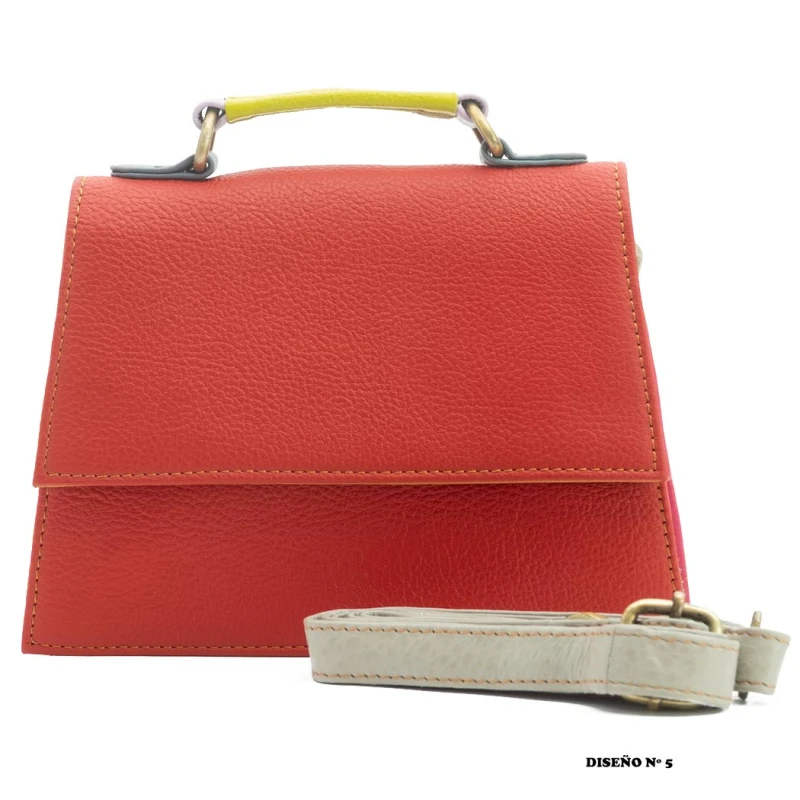 Bolso pequeño de piel mujer multicolor BG443