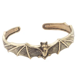 Pulsera brazalete gótica de latón con murciélago PU306IN
