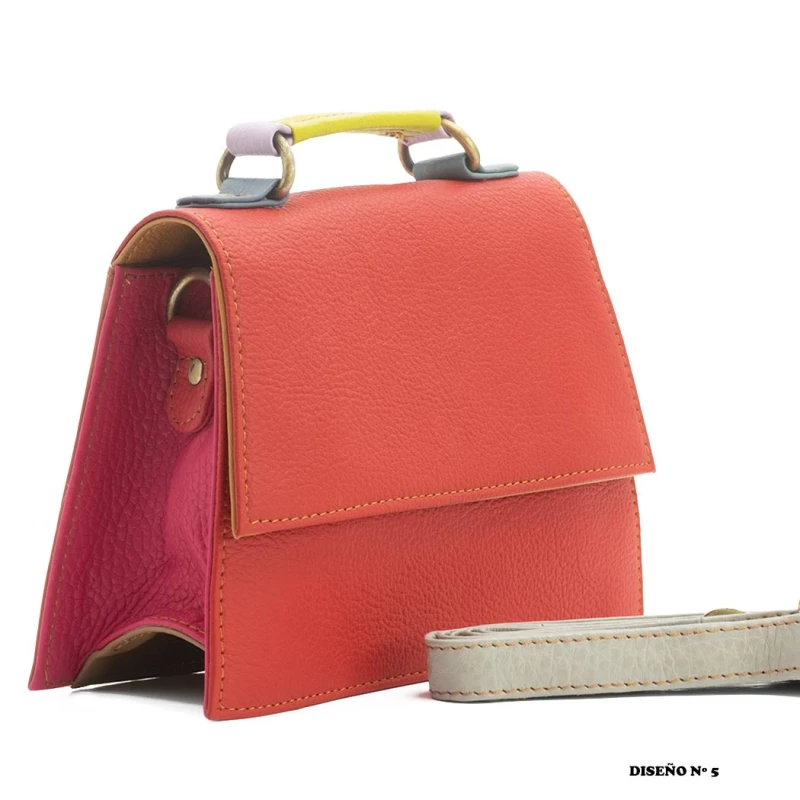 Bolso pequeño de piel mujer multicolor BG443