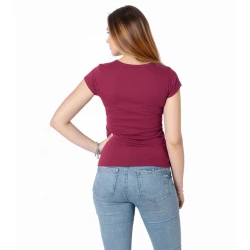 Camiseta de algodón con bordados mandala y serigrafía artesanal TPNE1906