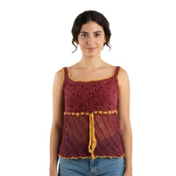 Top crochet mujer artesanal bicolor TPNE1813