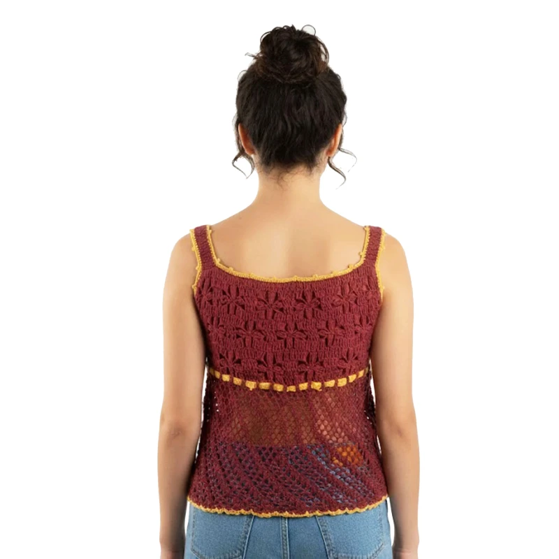 Top crochet mujer artesanal bicolor TPNE1813