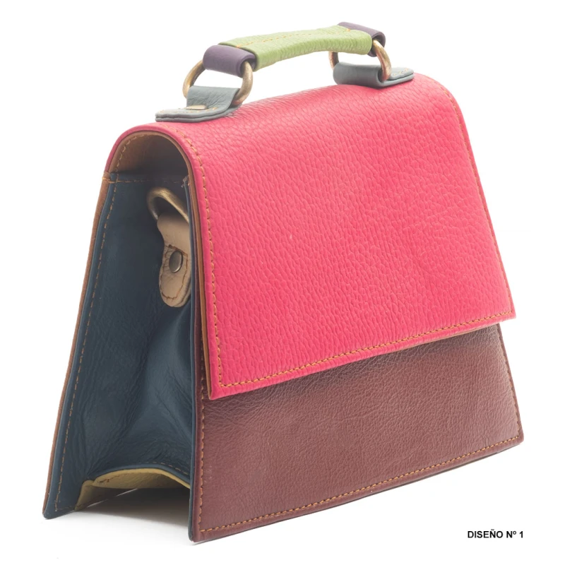 Bolso pequeño de piel mujer multicolor BG443