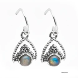 Pendientes geométricos de plata 925 con piedra natural