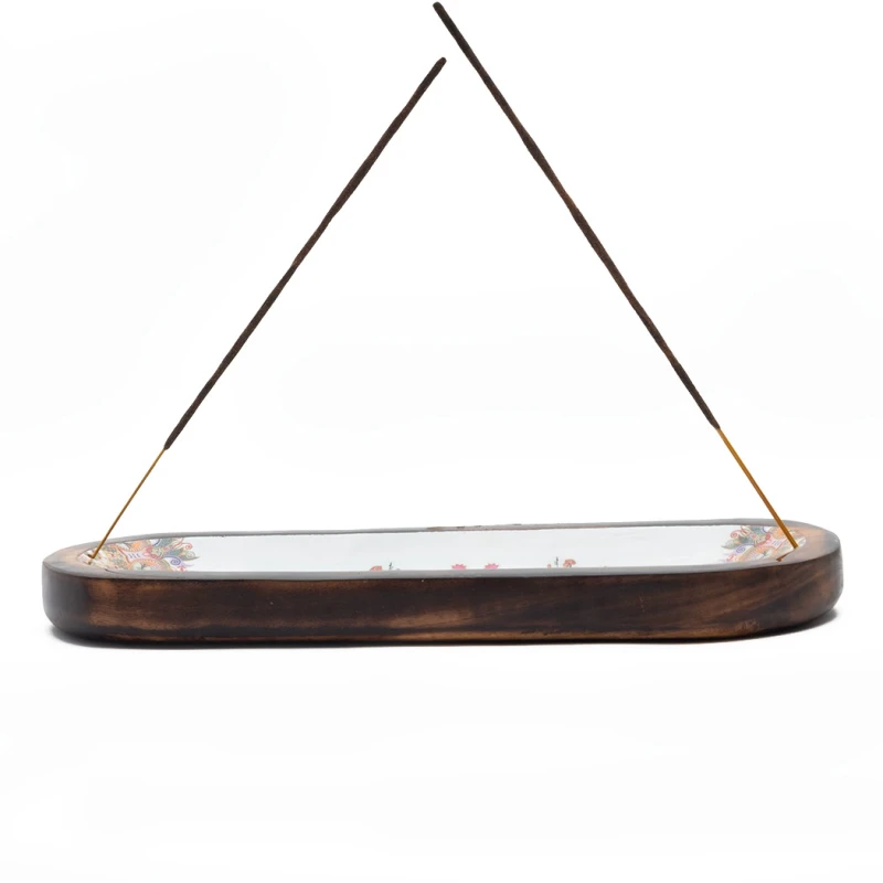 Incensario de madera grande decorado con estilo étnico hindú