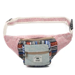 Riñonera de cañamo tipo banana con tejido etnico