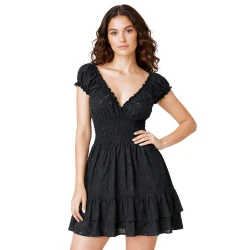 Vestido artesanal de algodón con manga corta