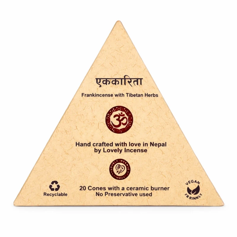 Conos de incienso frankincense con hierbas tibetanas elaborados en Nepal