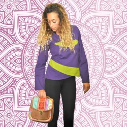 Camisa étnica de algodón estilo hippie para mujer Om TPNE1724