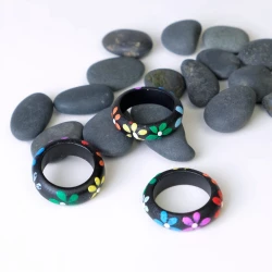 Anillo madera flores AN128BA