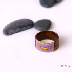 Anillo madera pintada AN129BA