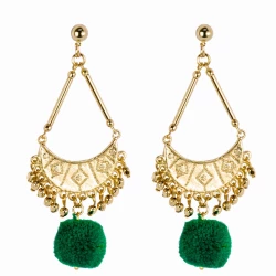 Pendientes etnicos pompon PE581IN