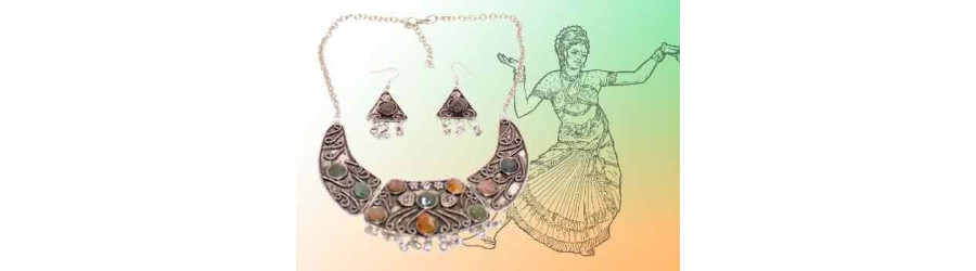 conjuntos de collar y pendientes de la india conjuntos de bisuteria etnicos y artesanales